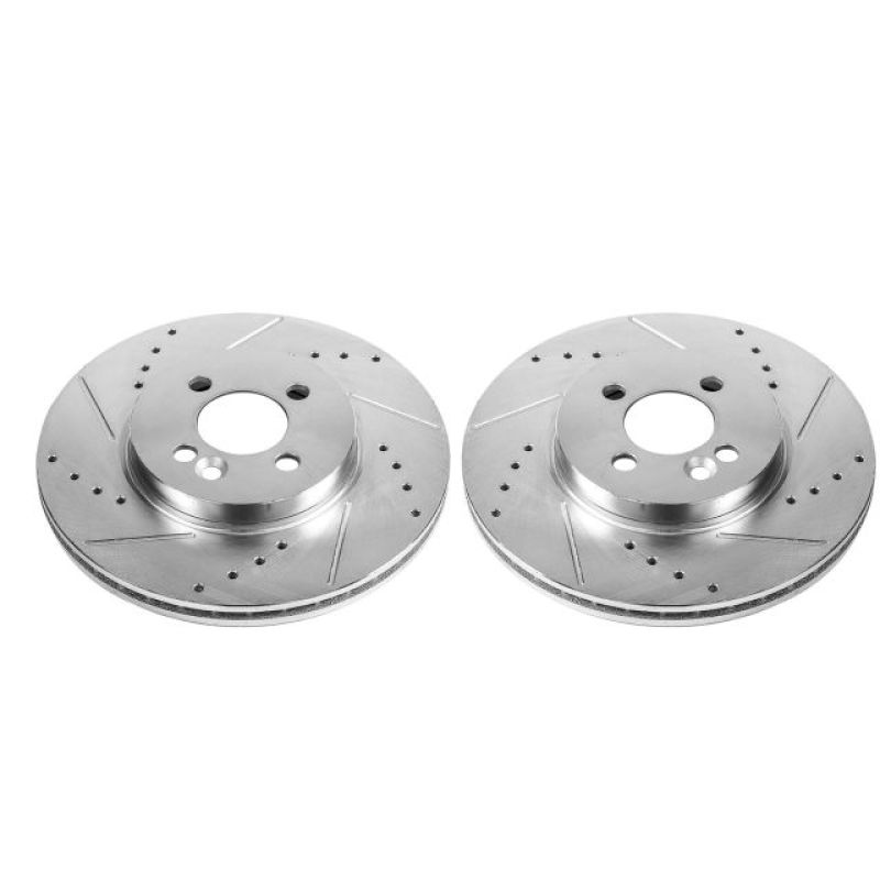 PSB Evolution Drill/Slot Rotor - Power Stop 07-16 Mini Cooper Front Evolution Drilled & Slotted Rotors - Pair