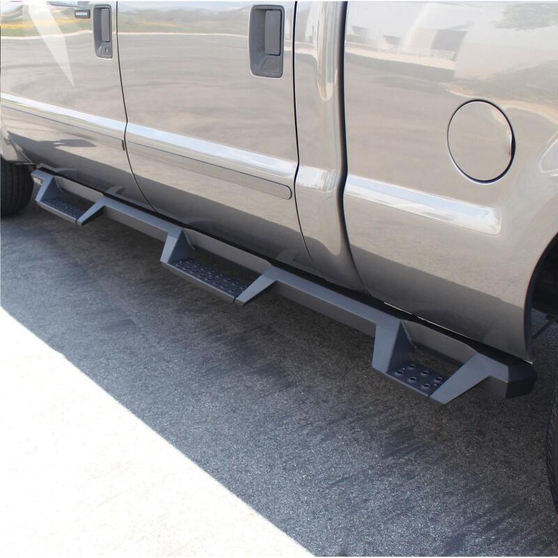 WES Nerf Bars - HDX Drop - Westin 99-16 Ford F-250/350/450/550 CC (6.75ft Bed) HDX Drop Whl to Whl Nerf Step Bars - Text Blk