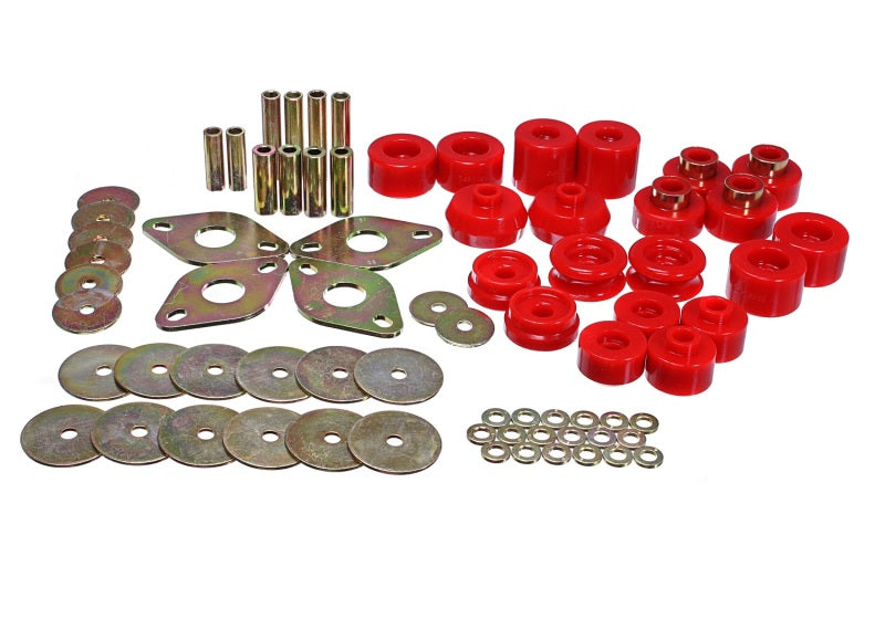 ES Body Mounts - Red - Energy Suspension 00-02 Toyota 4-Runner 2WD/4WD Red Body Mount Bushing Set