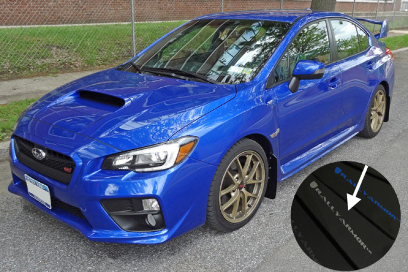 RAL Classic Blk Flap/Silv Logo - Rally Armor 15-21 Subaru WRX/STI Black UR Mud Flap w/Silver Logo