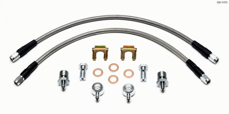 WIL Flexline Brake Hose - Wilwood Flexline Kit D52 Caliper 16in w/ Banjo 7/16-20