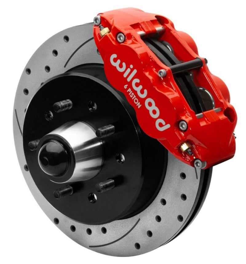 WIL Superlite Brake Kit - Wilwood Forged Narrow Superlite 6R Front Big Brake Kit 12.19in Drilled Rotors 88-98 C1500 - Red