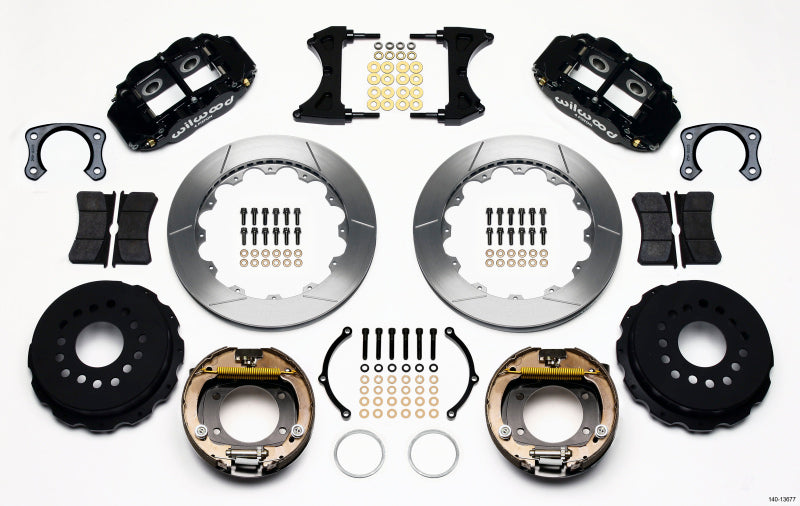 WIL Superlite Brake Kit - Wilwood Narrow Superlite 4R Rear P-Brk Kit 12.88in Big Ford New Style 2.50in Off Stag Mount