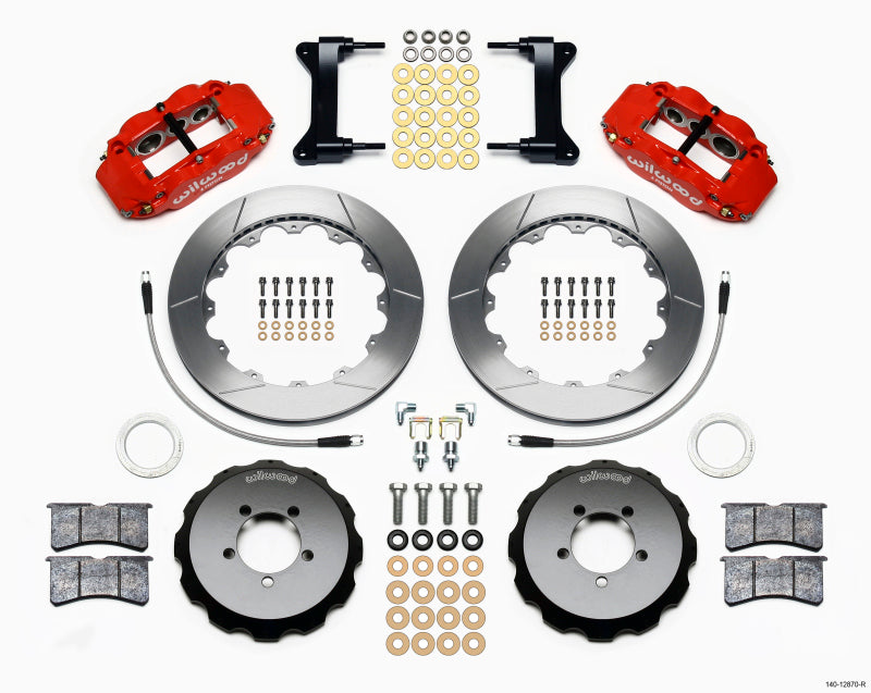 WIL Superlite Brake Kit - Wilwood Narrow Superlite 6R Front Hat Kit 12.88in Red 2012-Up Toyota / Scion FRS w/ Lines