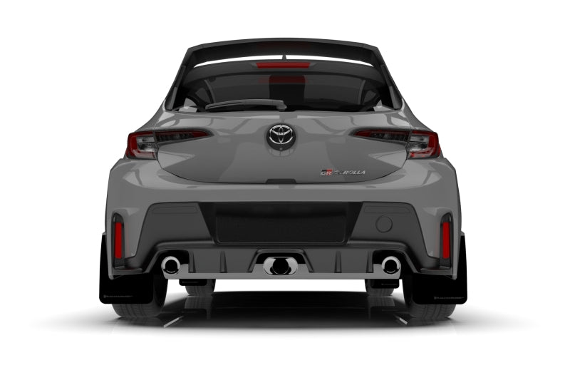 RAL Classic Blk Flap/Blue Logo - Rally Armor 23-26 Toyota GR Corolla Black Mud Flap w/Light Blue Logo