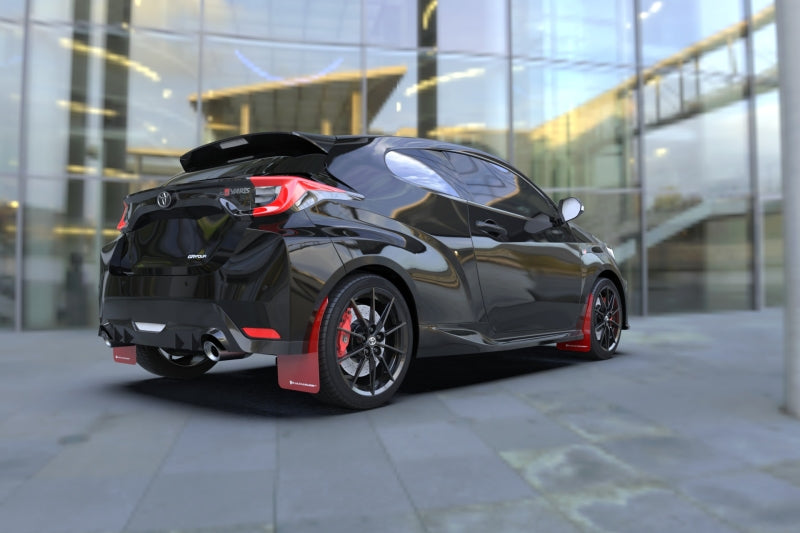 RAL UR Red Flap/Wht Logo - Rally Armor 20-25 Toyota GR Yaris Red Mud Flap w/White Logo