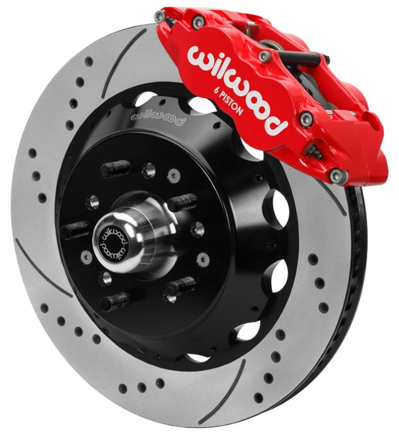WIL Superlite Brake Kit - Wilwood 70-81 FBody/75-79 A&XBody FNSL6R Frt BBK 14in D/S Rtr Red Calipers Use w/ Pro Drop Spindle