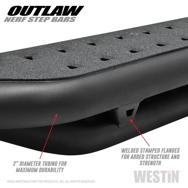 WES Nerf Bars - Outlaw - Westin 2020 Jeep Gladiator Outlaw Nerf Step Bars - Textured Black