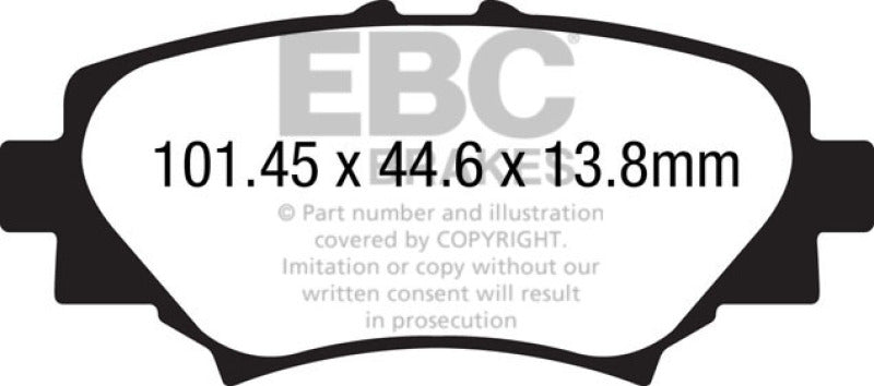 EBC Ultimax2 Brake Pad Sets - EBC 14+ Mazda 3 2.0 (Japan Build) Ultimax2 Rear Brake Pads