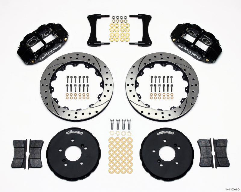 WIL Superlite Brake Kit - Wilwood Narrow Superlite 6R Front Hat Kit 12.88in Drilled Honda S2000