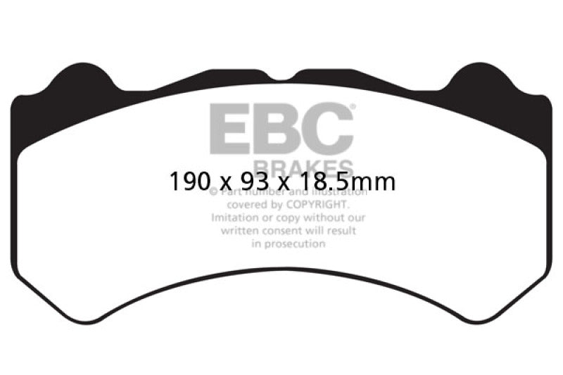 EBC Yellowstuff Brake Pad Sets - EBC 08-11 Nissan GT-R (R35) 3.8 Twin Turbo (Cast Iron Rotors) Yellowstuff Front Brake Pads