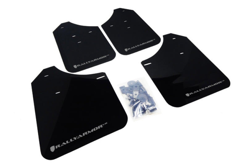 RAL Classic Blk Flap/Silv Logo - Rally Armor 02-07 Subaru WRX/STI/RS/2.5i (Wagons Req. Mod.) Black UR Mud Flap w/Silver Logo