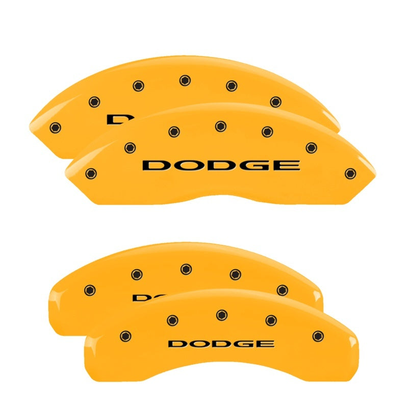 MGP Caliper Covers 4 Logo - MGP 4 Caliper Covers Engraved Front & Rear With out stripes/Dodge Yellow finish black ch