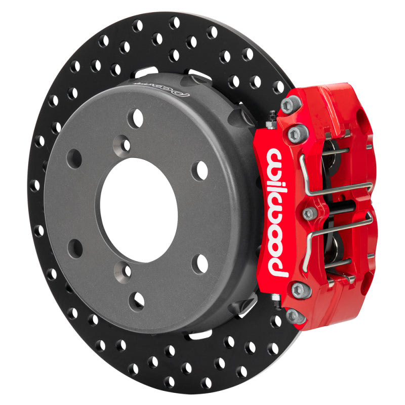 WIL UTV Big Brake Kits - Wilwood 2024 Can Am Maverick Rear Brake Kit 11.60in Drilled - Red
