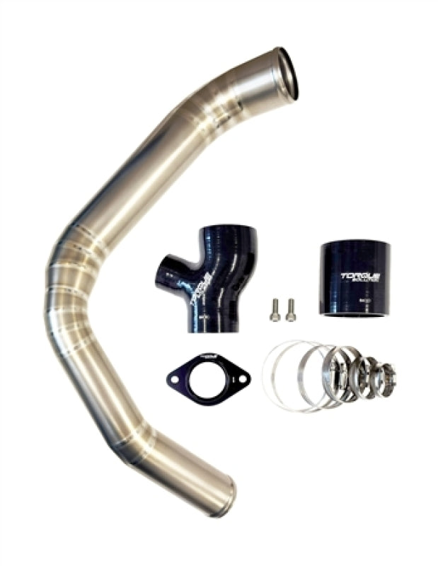TQS Intake Hoses - Torque Solution 15-21 Subaru WRX Top Mount Charge Pipe - Titanium Brushed / Raw