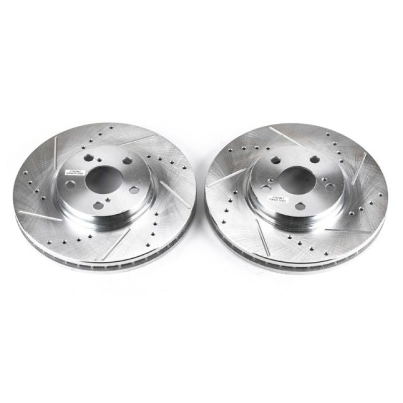 PSB Evolution Drill/Slot Rotor - Power Stop 94-99 Toyota Celica Front Evolution Drilled & Slotted Rotors - Pair