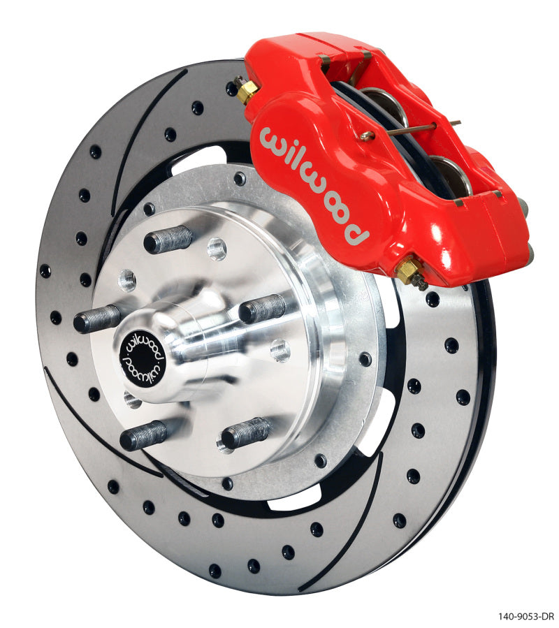 WIL Dynalite Brake Kit - Wilwood Forged Dynalite Front Kit 12.19in Drilled Red 79-81 Camaro