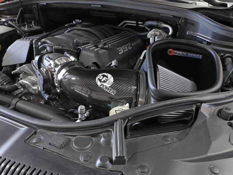 AFE Track Series Intake - aFe 12-21 Jeep Grand Cherokee 6.4L Track Series Carbon Fiber Cold Air Intake w/Pro Dry S Filter