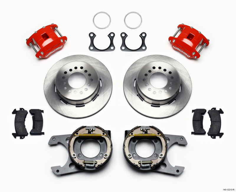 WIL D154 Brake Kit - Wilwood D154 P/S Park Brake Kit Red Big Ford 2.36in Offset