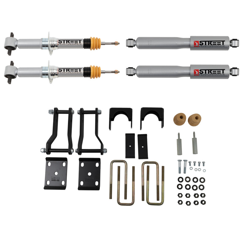 BT Lower Kit w SP Shocks - Belltech LOWERING Kit 2019+ Ford Ranger 2WD 2in Front/4in Rear