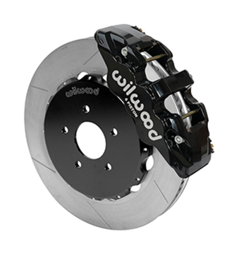 WIL Aero Brake Kit - Wilwood 09-13 Nissan 370Z/G37 Aero6 Big Brake Front Brake Kit - Slotted (Black)