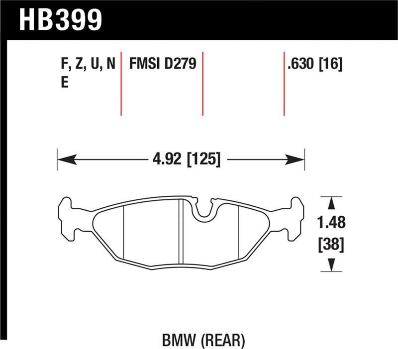 HAWK HP+ Brake Pad Sets - Hawk 84-4/91 BMW 325 (E30) HP+ Street Rear Brake Pads