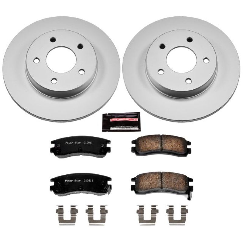 PSB Z17 Evolution Coated Kit - Power Stop 94-96 Cadillac DeVille Rear Z17 Evolution Geomet Coated Brake Kit