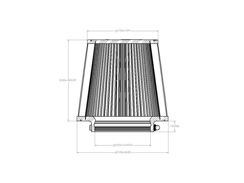 AFE Universal D2 Dura Dry Air Filter - aFe Magnum FORCE Intake Replacement Air Filter w D2 Dura-Dry Media 5-1/2in F x9in B x7in T x8in H