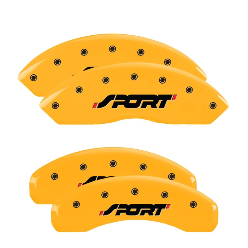 MGP Caliper Covers 4 Logo - MGP 4 Caliper Covers Engraved Front & Rear SPORT Yellow finish black ch