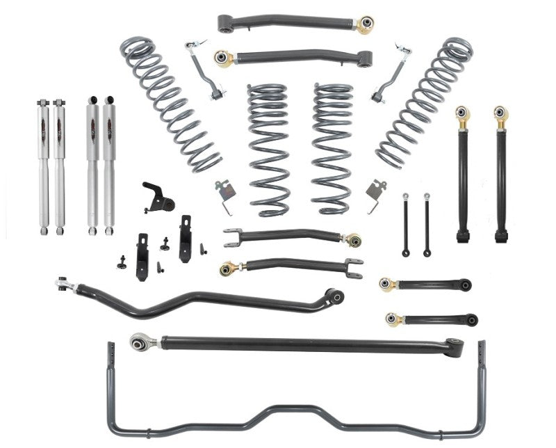 BT Lift Kit w Shocks - Belltech 18-19 Wrangler Rubicon JL 4dr 4in Trail Performance Lift Kit w/ Rear Sway Bar