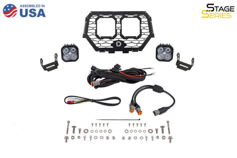 DIO Powersport LED Grille Kit - Diode Dynamics 14-18 Polaris RZR XP Stage Series LED Grille Kit - Sport White Fog