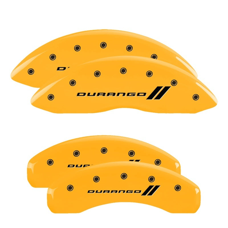 MGP Caliper Covers 4 Logo - MGP 4 Caliper Covers Engraved F & R w/ Stripes/Durango Yellow Finish Black Char 2007 Dodge Durango