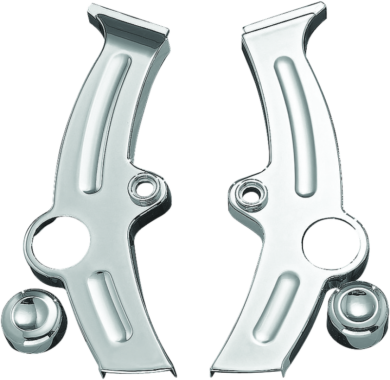 KUR Frame Covers C - Kuryakyn Boomerang Frame Covers For 00-07 Softail Chrome