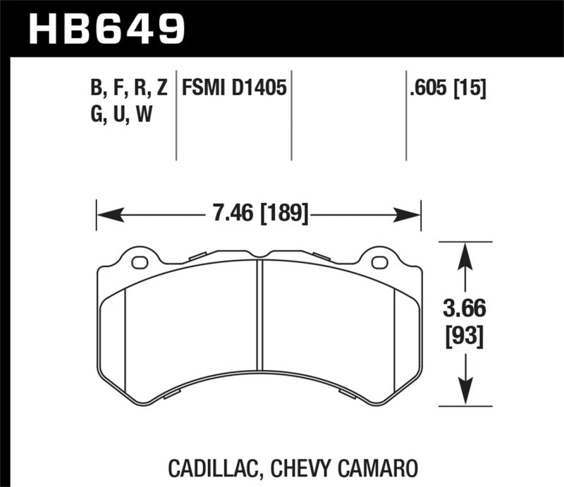 HAWK HPS 5.0 Brake Pad Sets - Hawk 2008-2014 Cadillac CTS V HPS 5.0 Front Brake Pads
