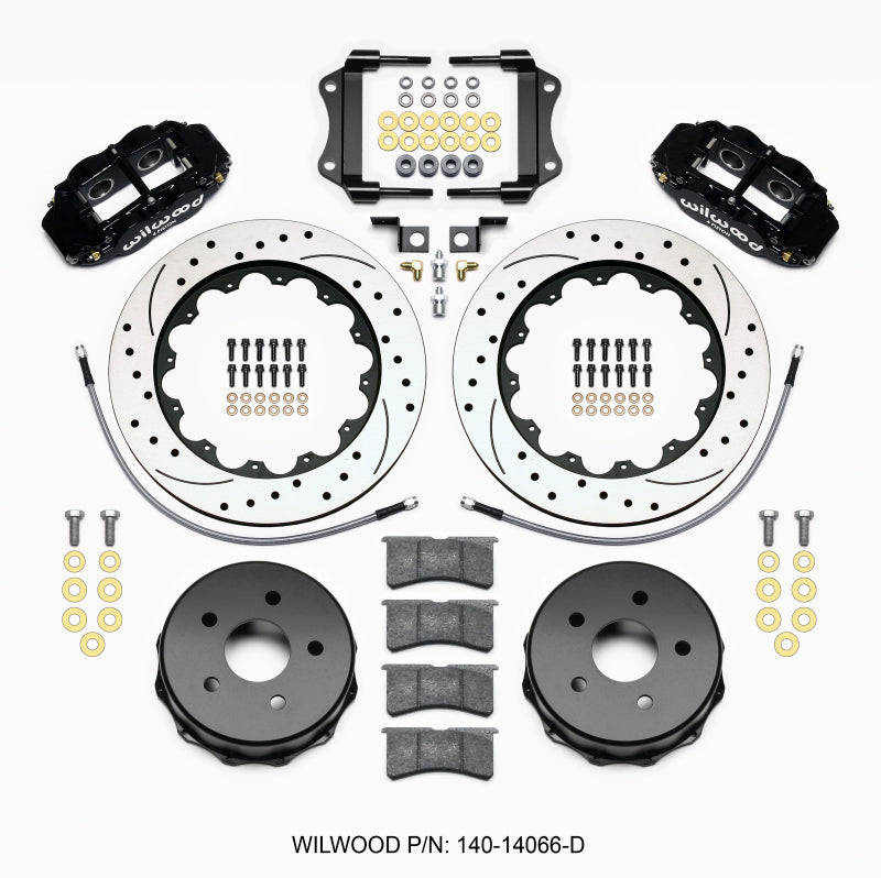 WIL Superlite Brake Kit - Wilwood Narrow Superlite 4R Rear Kit 14.00in Drilled 2007-up Jeep JK w/Lines