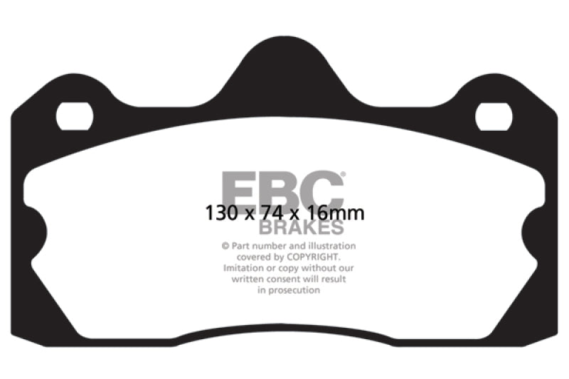 EBC Yellowstuff Brake Pad Sets - EBC 10+ Lotus Evora 3.5 Yellowstuff Rear Brake Pads