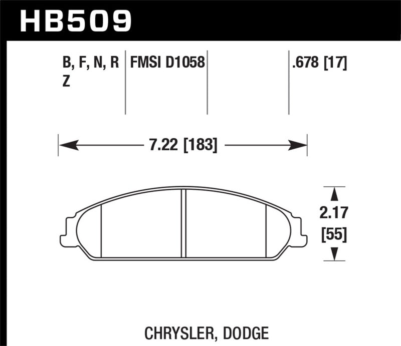 HAWK Ceramic Brake Pad Sets - Hawk 05 Chrysler 300C w/ Perf. and HD Suspension Performance Ceramic Street Front Brake Pads