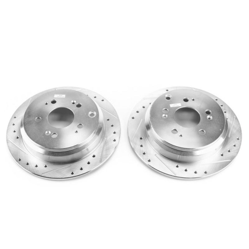 PSB Evolution Drill/Slot Rotor - Power Stop 05-10 Honda Odyssey Rear Evolution Drilled & Slotted Rotors - Pair