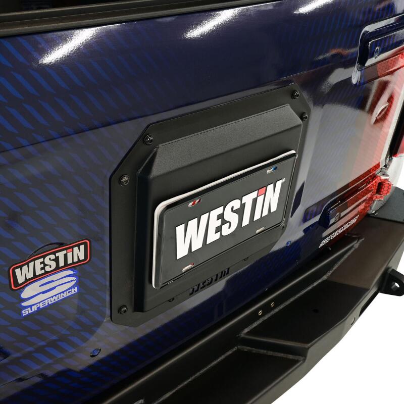 WES Tire Carrier - Westin 21-25 Ford Bronco (Excl. Sport) Spare Tire Delete Plate - Tex. Blk
