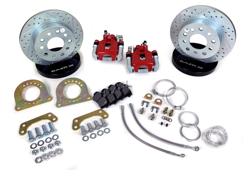 BAE Classic Series Brake Kits - Baer Brakes Ford 8.8in C-Clip Rear Ends 10.5in Classic Series Rear Brake Kit - Red