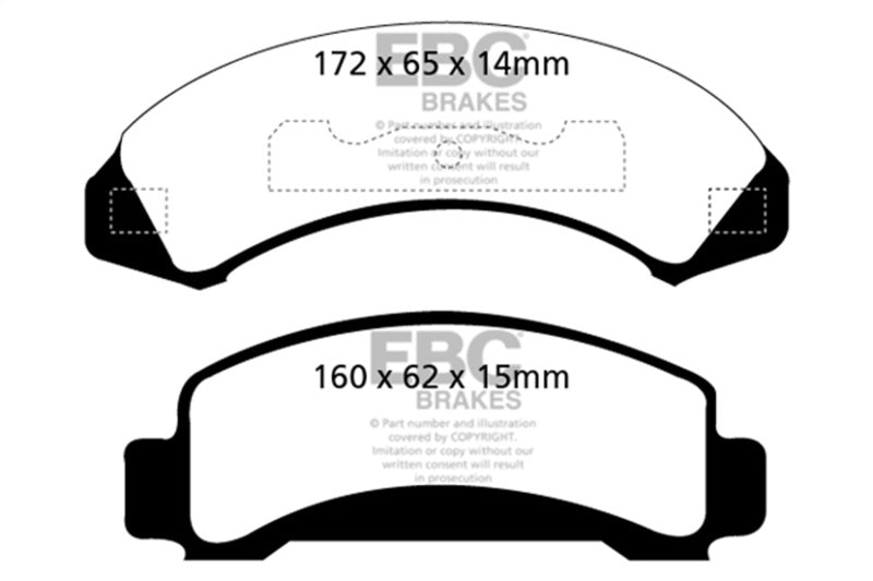 EBC Ultimax2 Brake Pad Sets - EBC 87-88 Ford Aerostar 2.3 Ultimax2 Front Brake Pads