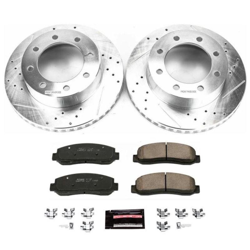 PSB Evolution Drill/Slot Rotor - Power Stop 10-12 Ford F-450 Super Duty Front Z23 Evolution Brake Kit