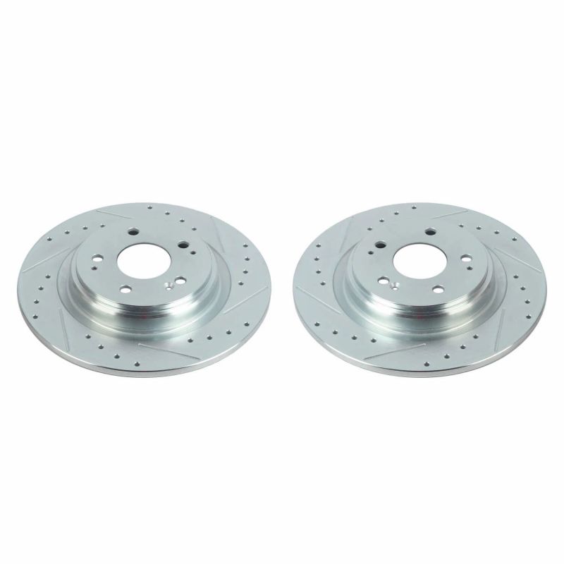 PSB Evolution Drill/Slot Rotor - Power Stop 17-20 Acura MDX Rear Evolution Drilled & Slotted Rotors - Pair