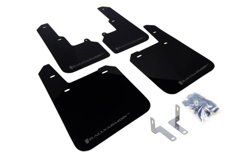 RAL UR Blk Flap/Grey Logo - Rally Armor 15-19 Subaru Outback Black UR Mud Flap w/ Grey Logo