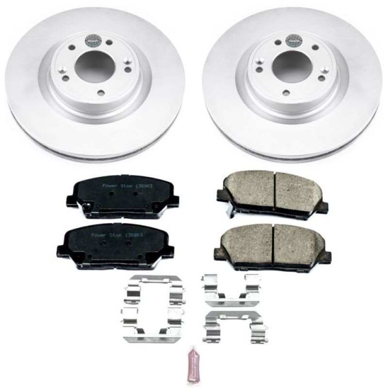 PSB Z17 Evolution Coated Kit - Power Stop 10-16 Hyundai Genesis Coupe Front Z17 Evolution Geomet Coated Brake Kit