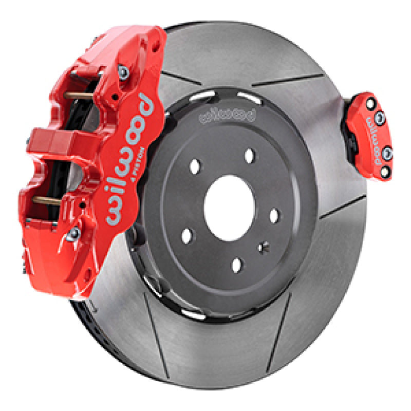 WIL Aero Brake Kit - Wilwood 20-23 Chevy Corvette C8 Aero4 Red Rear Big Brake Kit - Slotted
