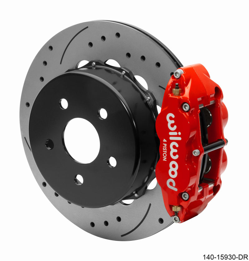 WIL Superlite Brake Kit - Wilwood Superlite 4R Rear Brake Kit 14.00 Red 2018-Up Jeep JL SRP w/Lines