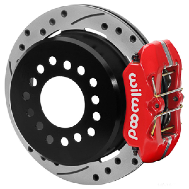 WIL Dynapro Brake Kit - Wilwood Chevy Monte Carlo Forged 4 Piston DynaPro Red Caliper HP32 VV D&S Rotor - 11.00x0.81