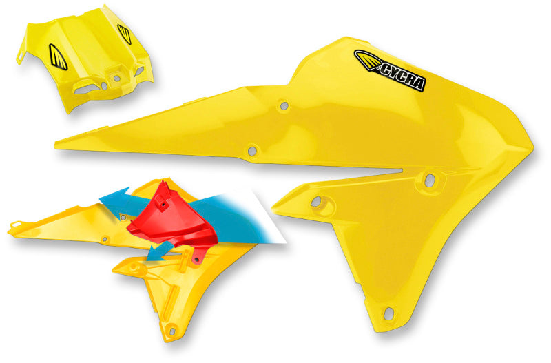 CYC Radiator Shroud - Cycra 14-18 Yamaha YZ250F/YZ450F/WR/FX Powerflow Intake Radiator Shrouds - Lightning Gold
