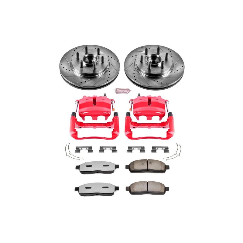 PSB Evolution Drill/Slot Rotor - Power Stop 2004 Ford F-150 Front Z36 Truck & Tow Kit w/Cals